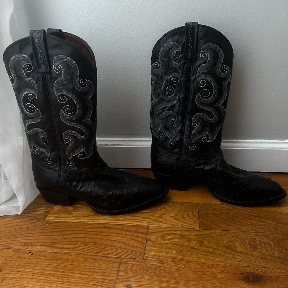 Tony Lama Black Cowboy Western Boots